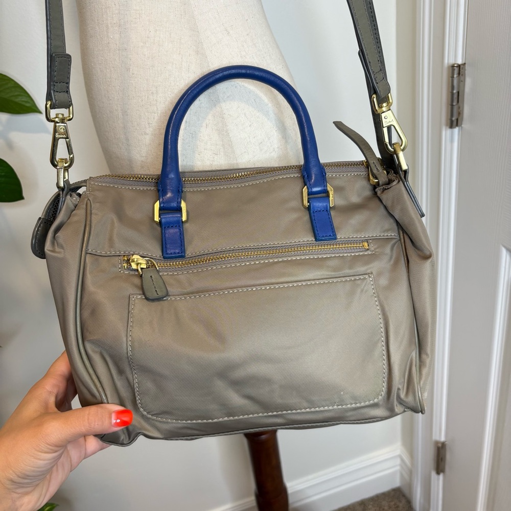 SALAD Grey Blue Nylon Shoulder Bag - Picture 5 of 16